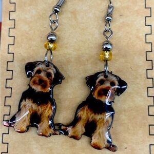 YORKSHIRE TERRIER  Handmade photographic enamel earrings.  MANY breeds available